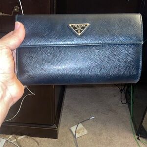 Prada Black Leather Clutch/ Wallet